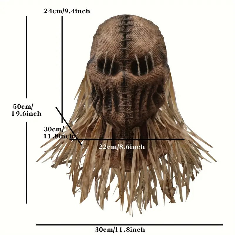 Horror Mask Scarecrow Style Halloween Costume-3