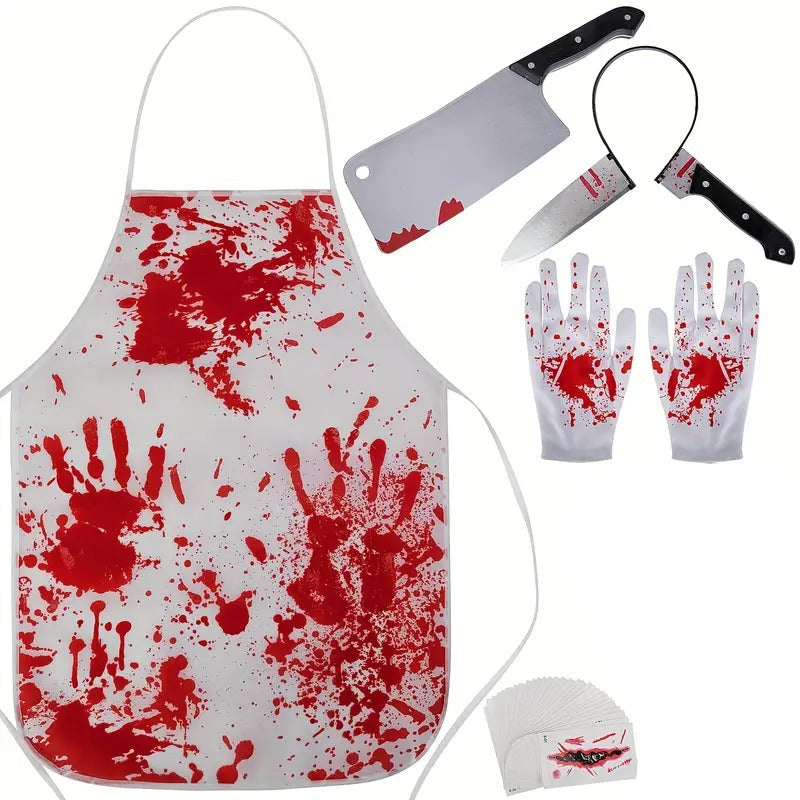 Halloween Bloody Butcher Costume Set (35pcs)-0