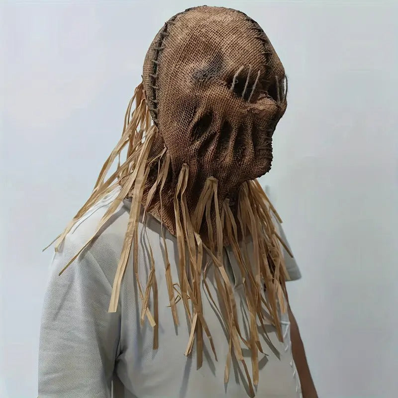 Horror Mask Scarecrow Style Halloween Costume-4