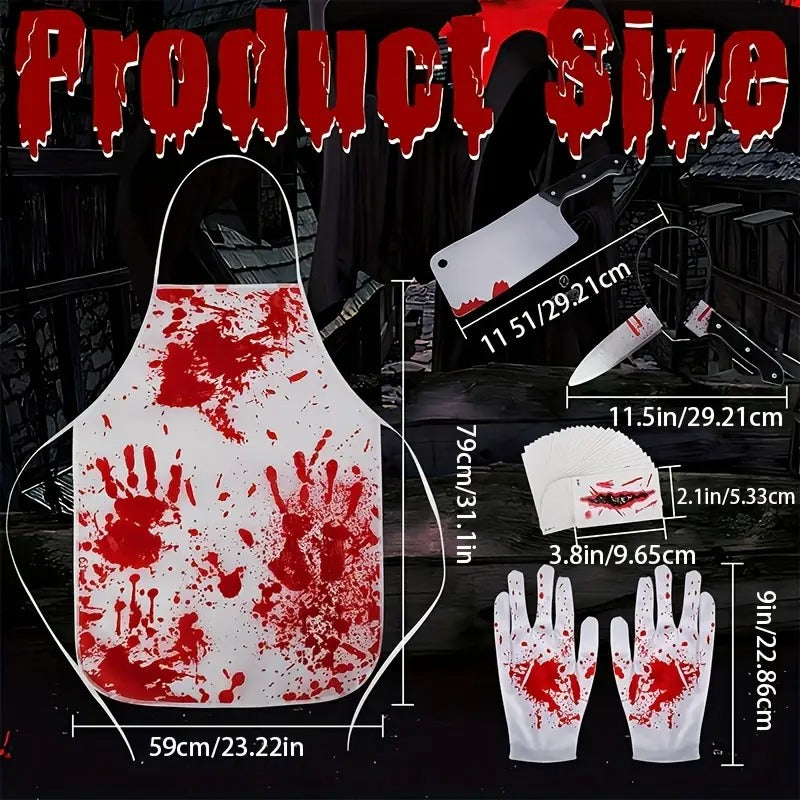 Halloween Bloody Butcher Costume Set (35pcs)-3