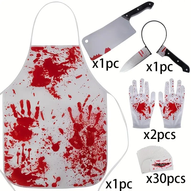 Halloween Bloody Butcher Costume Set (35pcs)-4