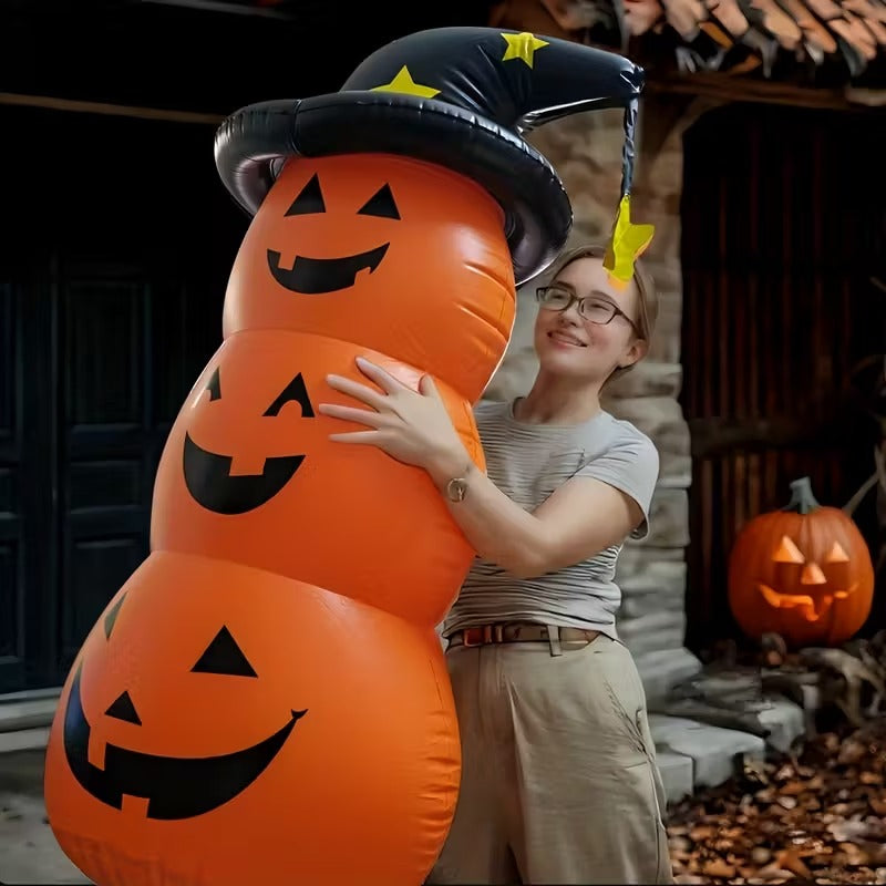 NNETM Giant PVC Halloween Pumpkin Lantern with Hat