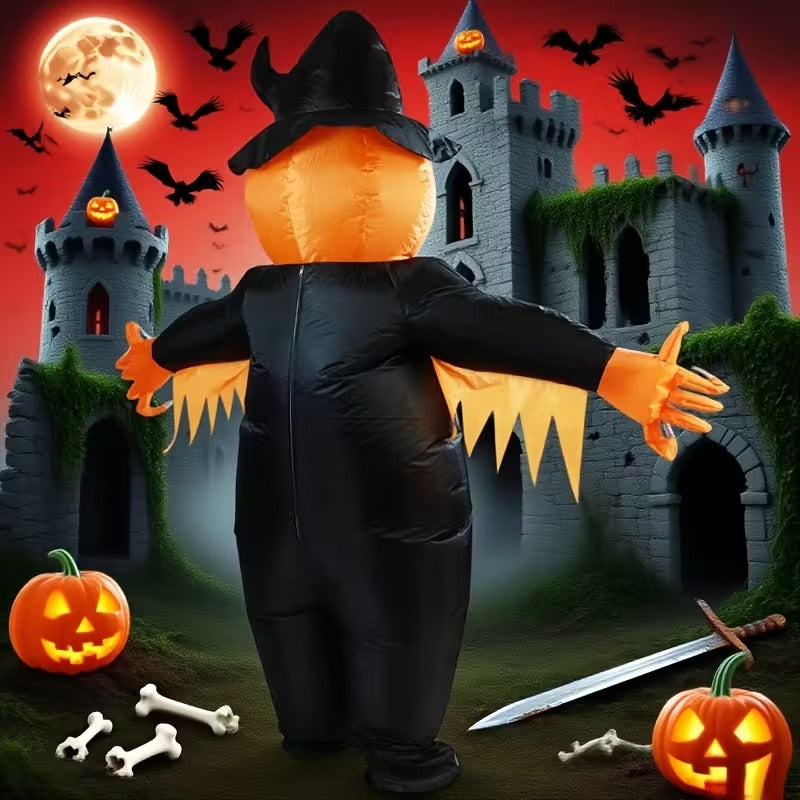 Halloween Pumpkin Inflatable Costume Full-Face Design-3
