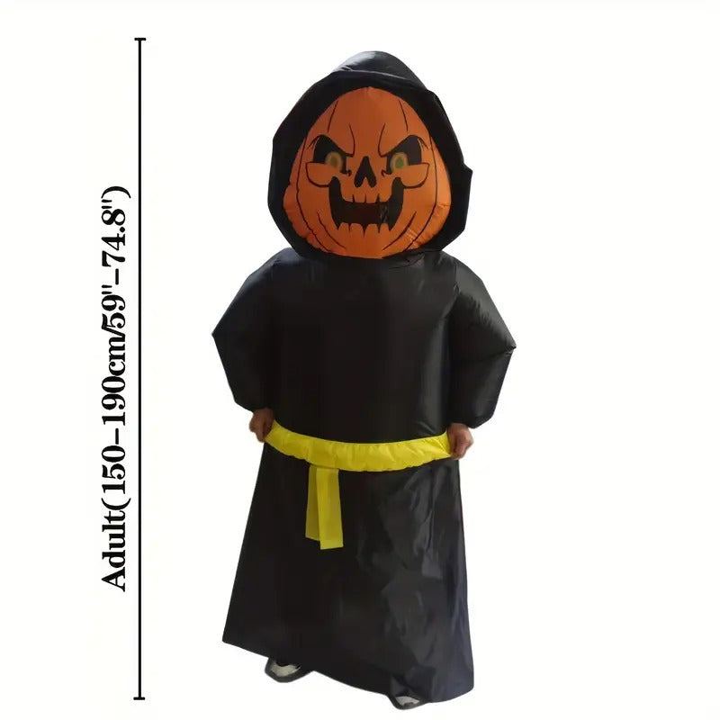 Pumpkin Wizard Halloween Decoration with Glowing Eyes