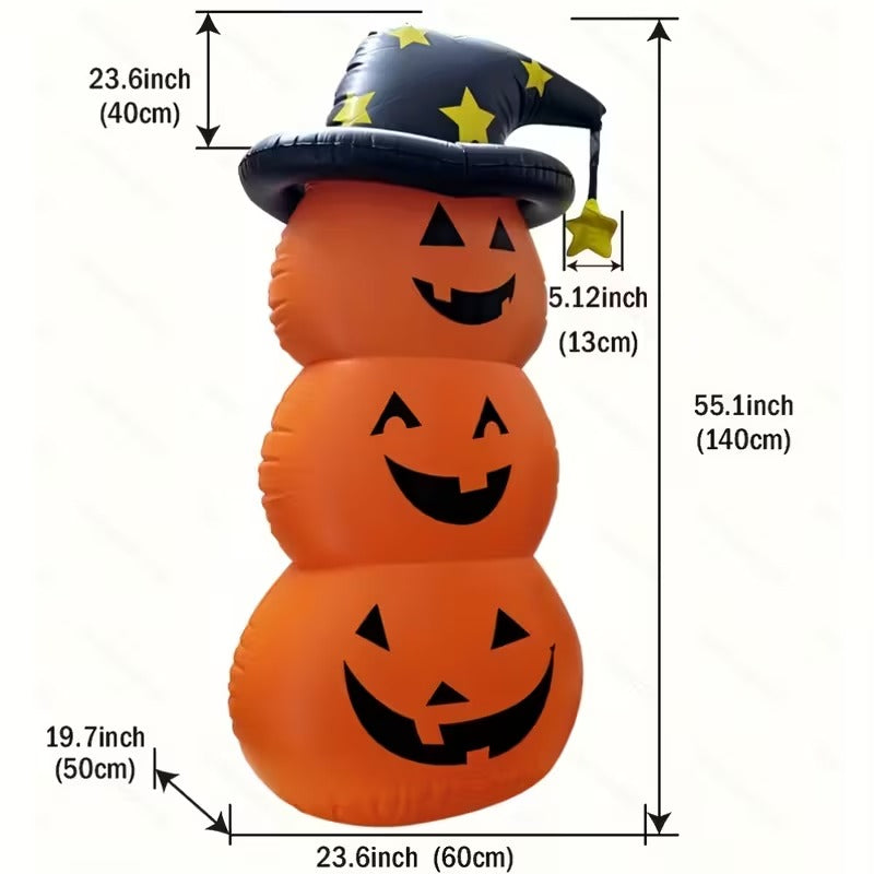 NNETM Giant PVC Halloween Pumpkin Lantern with Hat