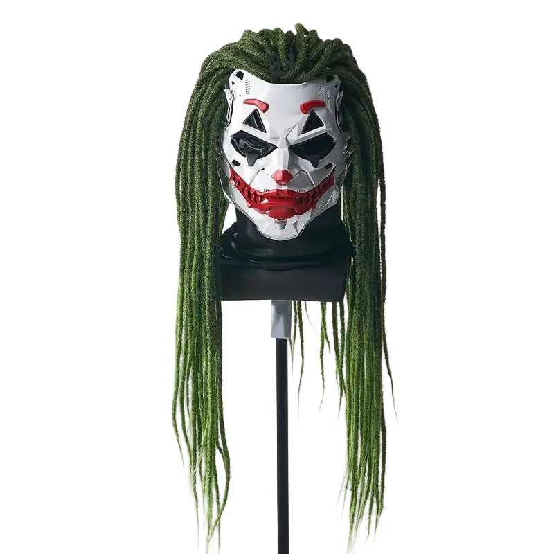 Joker Clown Mask with Braids - Halloween Costume Accessory
