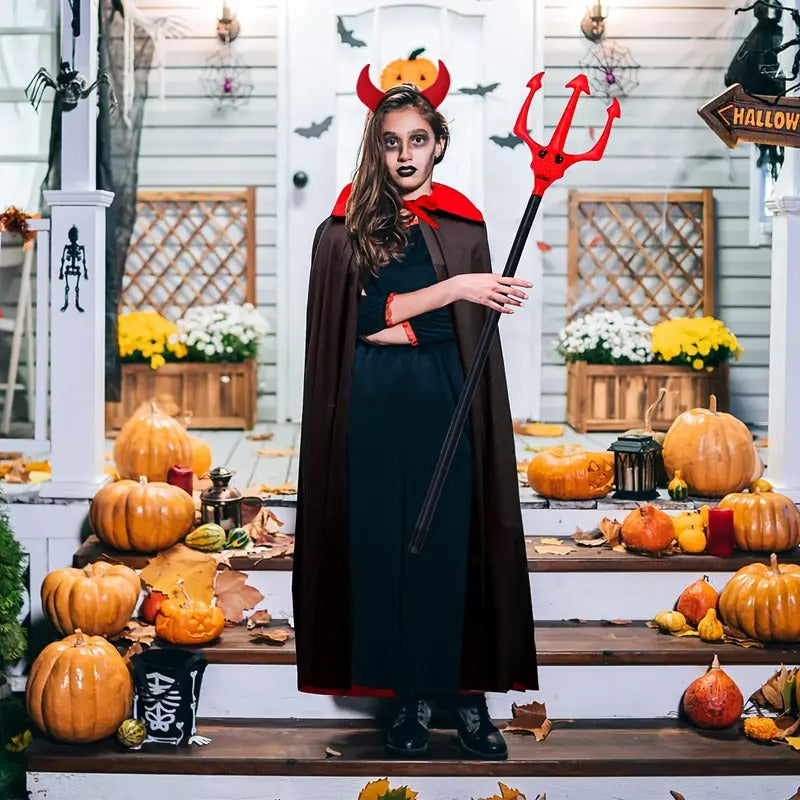 Halloween Devil Cloak Costume Set (3pcs)-2