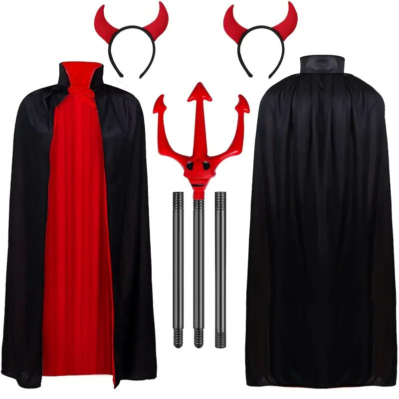 Halloween Devil Cloak Costume Set (3pcs)-3