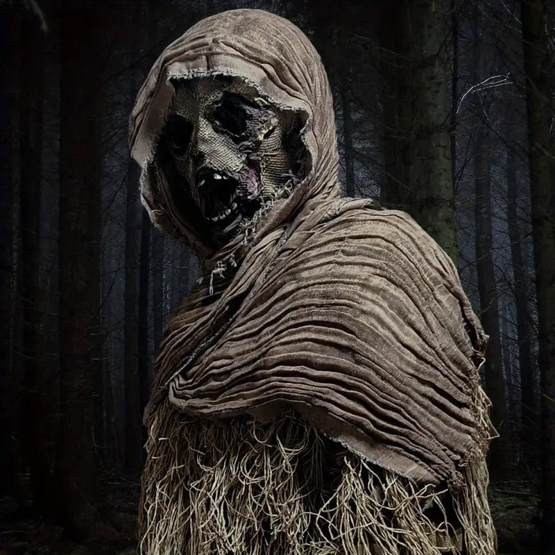 Scary Scarecrow Halloween Costume Set with Mask-2