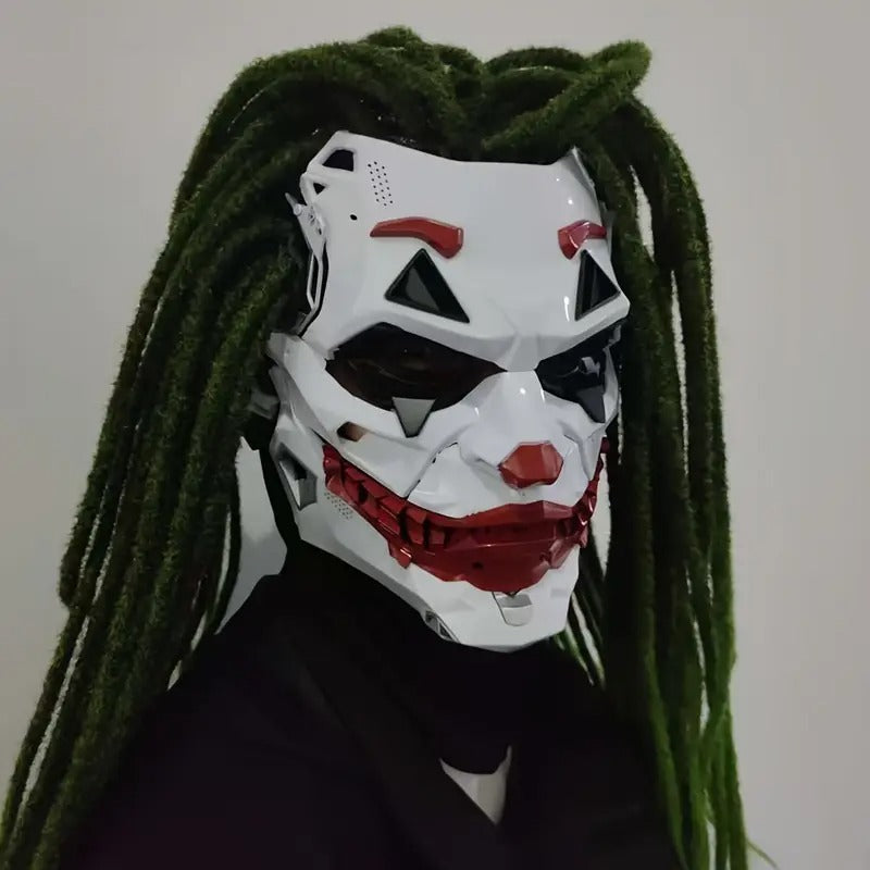 Joker Clown Mask with Braids - Halloween Costume Accessory