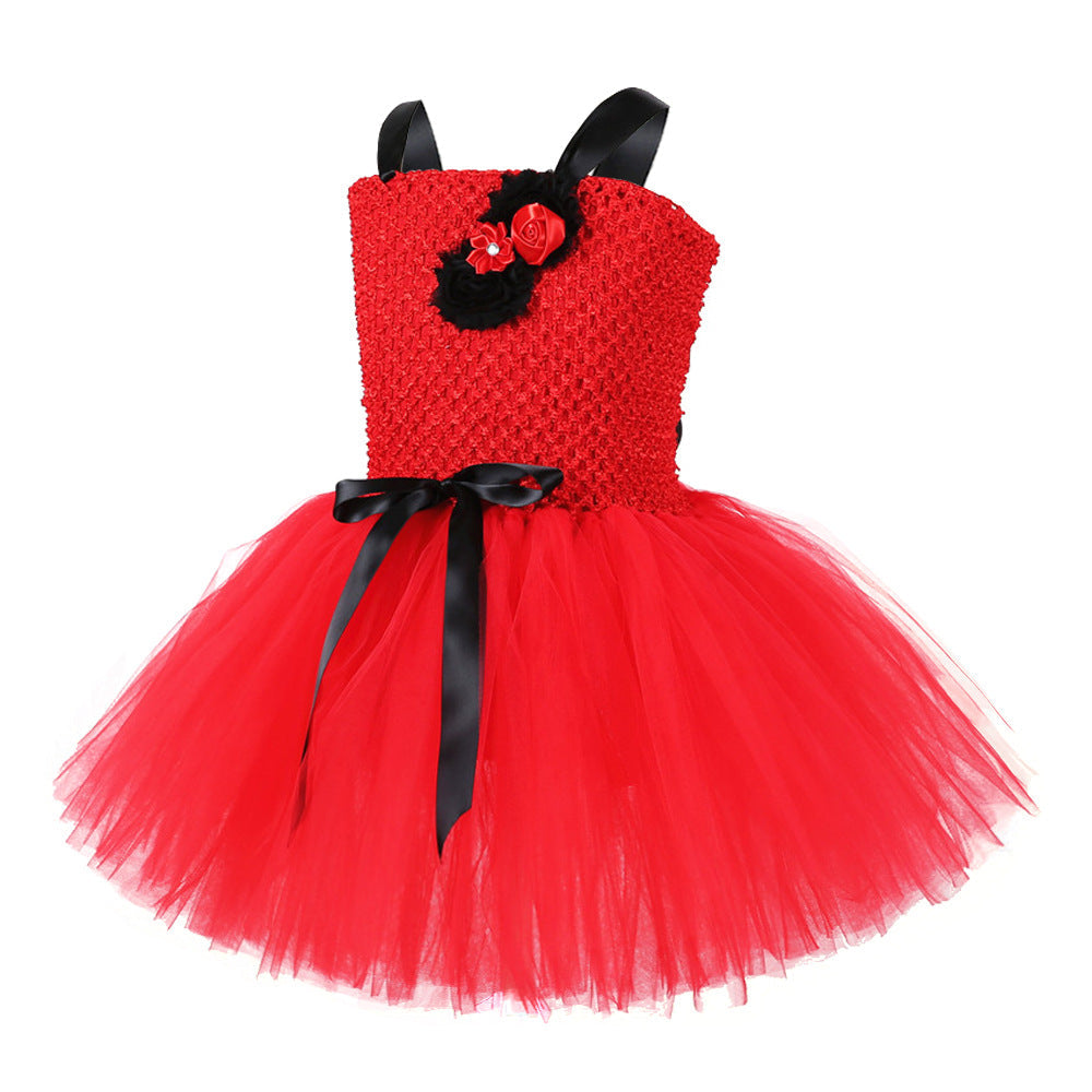 Children Girls’ Halloween Costume Set: Sleeveless Red Tulle Dress with Cosplay Accessories – Sets, MyKids-USA®, Costume Dresses, MyKids-USA -  -  -  -  -  -  - .