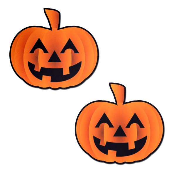 5-Pack: Pumpkin: Spooky Halloween Jack O' Lantern Nipple Pasties by Pastease® o/s