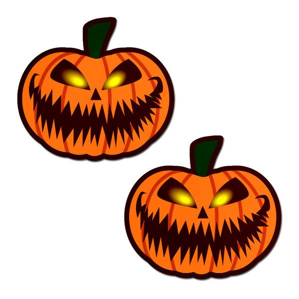 5-Pack: Pumpkin: Terrifying Halloween Jack O' Lantern Nipple Pasties by Pastease® o/s