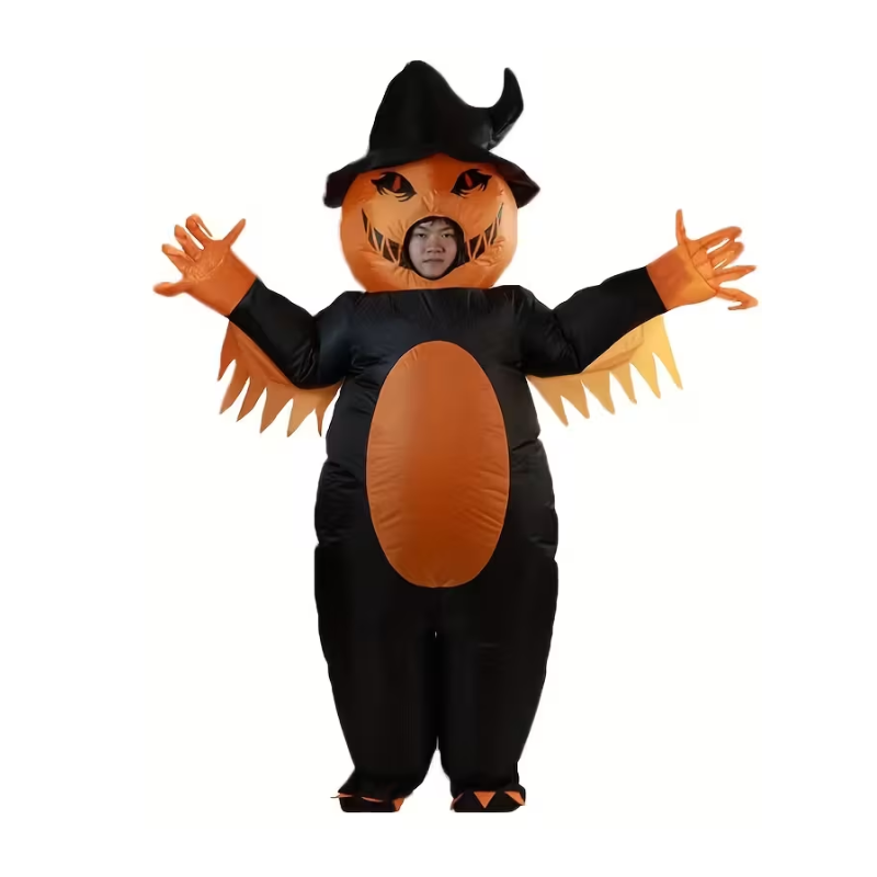 NNETM Halloween Pumpkin Inflatable Costume Full-Face Design-0