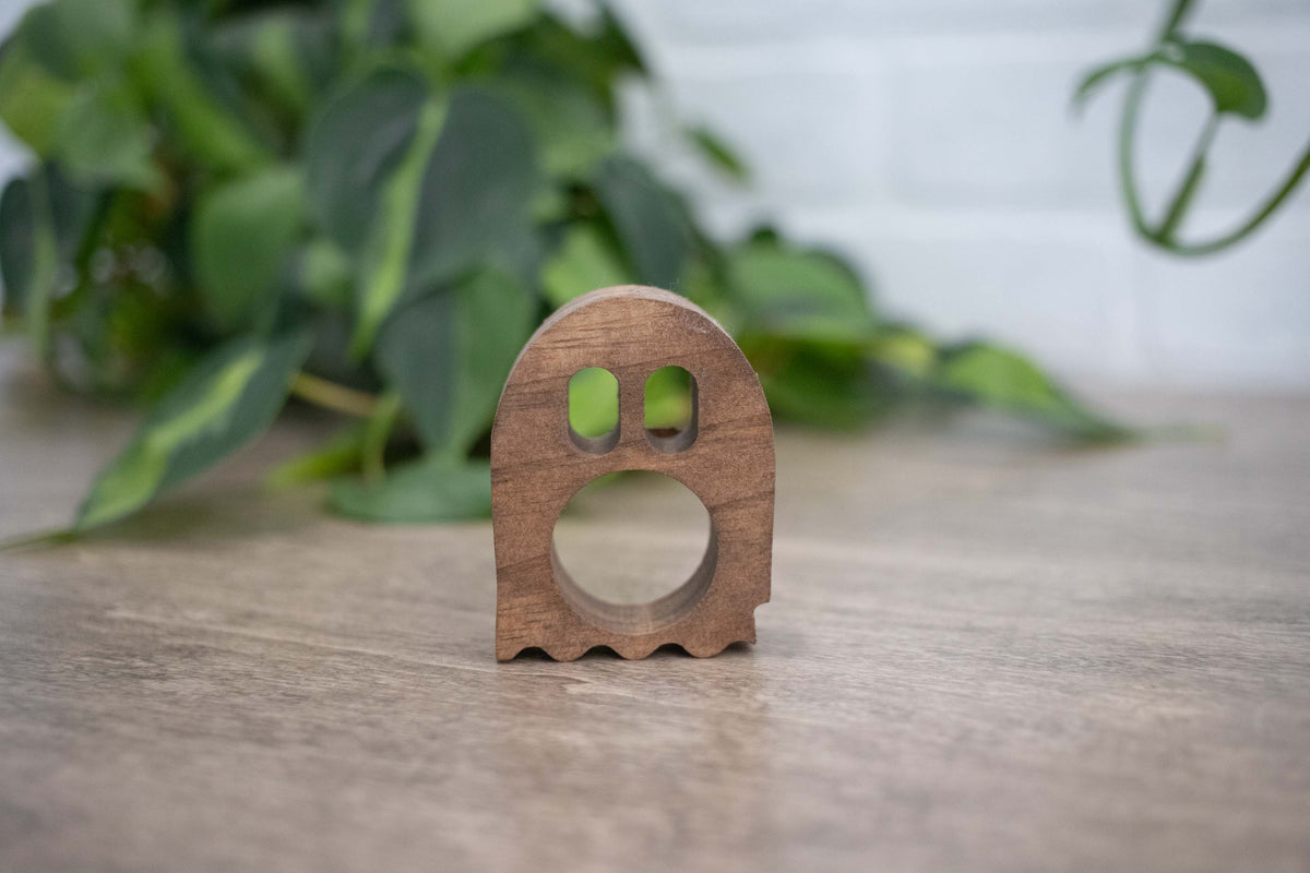 Ghost Napkin Rings, Wood Halloween Table Decor, Upright Wood Halloween Ghost  Napkin Ring