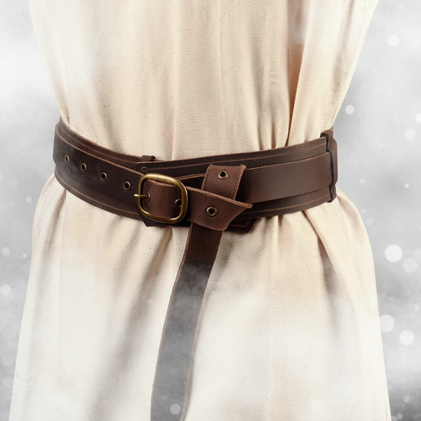 Medieval Viking Leather Belt – Knight Waistband for Halloween, LARP & Renaissance Costume-0